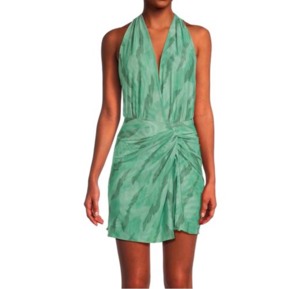 Green Sleeveless Wrap Dress